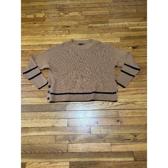 Adrianna Papell Women’s Sweater Size Large Brown Dropped Shoulder Crewneck NWT - Picture 1 of 8
